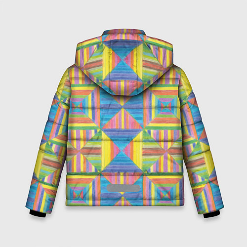 Зимняя куртка для мальчика Занимательная геометрия рисунок карандашами / 3D-Светло-серый – фото 2