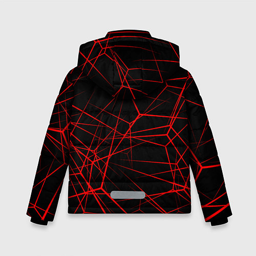 Зимняя куртка для мальчика Красные линии на черном фоне / 3D-Красный – фото 2