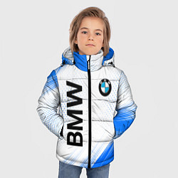 Куртка зимняя для мальчика Bmw синяя текстура, цвет: 3D-черный — фото 2