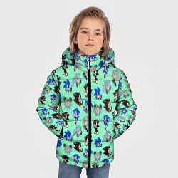 Куртка зимняя для мальчика Ежик Соник и его друзья, цвет: 3D-черный — фото 2