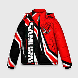 Куртка зимняя для мальчика Samurai - Киберпанк 2077 - Красный спорт, цвет: 3D-светло-серый