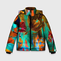 Зимняя куртка для мальчика Растительная абстрактная композиция