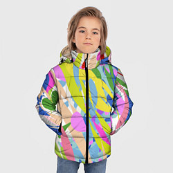 Куртка зимняя для мальчика Краски лета абстракция, цвет: 3D-светло-серый — фото 2