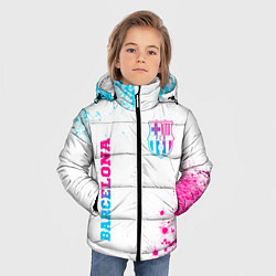 Куртка зимняя для мальчика Barcelona neon gradient style: надпись, символ, цвет: 3D-черный — фото 2