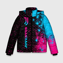 Куртка зимняя для мальчика Juventus - neon gradient: по-вертикали, цвет: 3D-черный