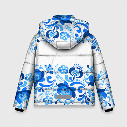 Зимняя куртка для мальчика РОССИЯ голубой узор / 3D-Светло-серый – фото 2
