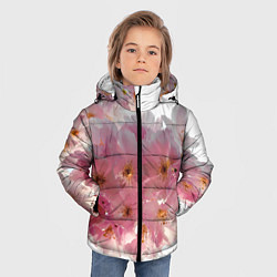 Куртка зимняя для мальчика Нежно розовая сакура, цвет: 3D-светло-серый — фото 2