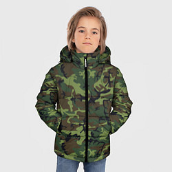 Куртка зимняя для мальчика Камуфляж лес - мелкий, цвет: 3D-черный — фото 2