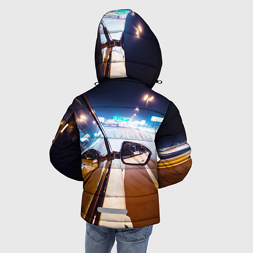 Зимняя куртка для мальчика Бэха мчится по ночному городу / 3D-Светло-серый – фото 4