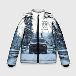 Куртка зимняя для мальчика Dodge in winter forest, цвет: 3D-черный