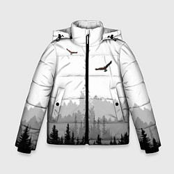 Зимняя куртка для мальчика Птицы над лесом