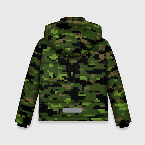 Зимняя куртка для мальчика Камуфляж лесной пиксель / 3D-Светло-серый – фото 2