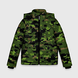Куртка зимняя для мальчика Камуфляж лесной пиксель, цвет: 3D-светло-серый