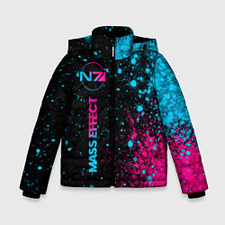Зимняя куртка для мальчика Mass Effect - neon gradient: по-вертикали