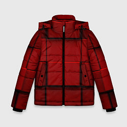 Зимняя куртка для мальчика Абстрактная красные кубики-стена