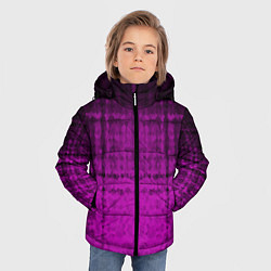 Куртка зимняя для мальчика Абстрактный мозаичный черно - пурпурный узор, цвет: 3D-красный — фото 2