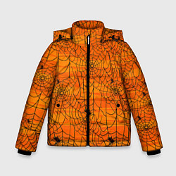 Куртка зимняя для мальчика Паучье логово, цвет: 3D-черный