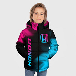Куртка зимняя для мальчика Honda - neon gradient: надпись, символ, цвет: 3D-черный — фото 2