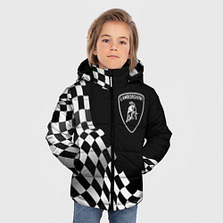 Куртка зимняя для мальчика Lamborghini racing flag, цвет: 3D-черный — фото 2