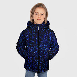 Куртка зимняя для мальчика Праздничные неоновые огоньки, цвет: 3D-черный — фото 2