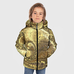Куртка зимняя для мальчика Золотая абстракция, цвет: 3D-черный — фото 2