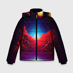 Зимняя куртка для мальчика Красные облака туманности в космическом пространст