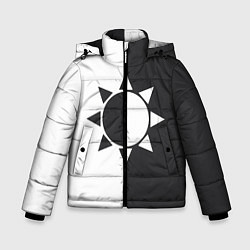 Куртка зимняя для мальчика Черно-белое солнце, цвет: 3D-черный