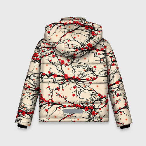 Зимняя куртка для мальчика Sakura flowers / 3D-Светло-серый – фото 2