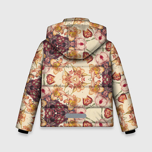 Зимняя куртка для мальчика Цветы абстрактные розы / 3D-Светло-серый – фото 2