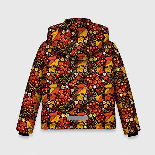 Зимняя куртка для мальчика Осенняя хохлома / 3D-Красный – фото 2