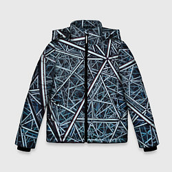 Куртка зимняя для мальчика Абстрактное множество технологичных связей, цвет: 3D-черный
