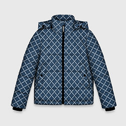 Куртка зимняя для мальчика Модный клетчатый узор серый, цвет: 3D-светло-серый