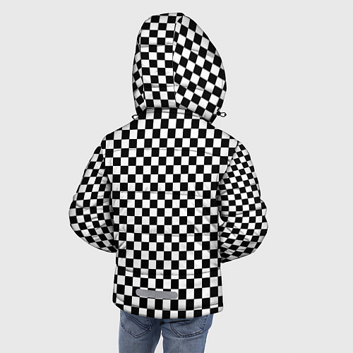 Зимняя куртка для мальчика Шахматное пано / 3D-Светло-серый – фото 4