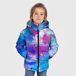 Куртка зимняя для мальчика Радужная абстракция, цвет: 3D-черный — фото 2