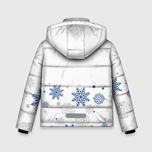 Зимняя куртка для мальчика Новогодние Снежинки - Белый / 3D-Светло-серый – фото 2