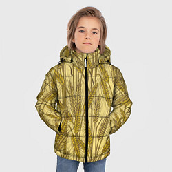 Куртка зимняя для мальчика Винтажные колоски пшеницы, цвет: 3D-светло-серый — фото 2