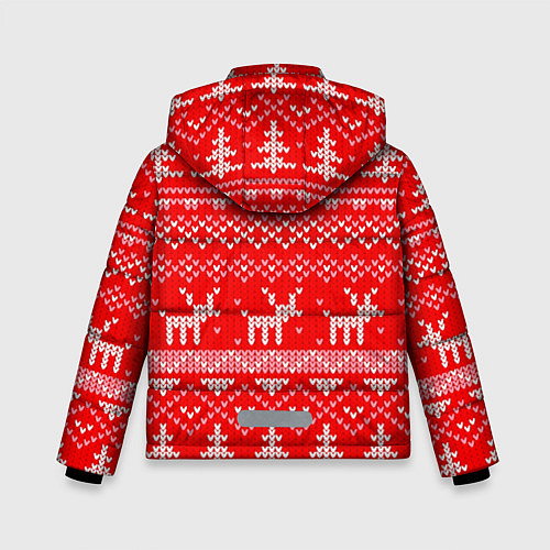 Зимняя куртка для мальчика Рождественский красный свитер с оленями / 3D-Красный – фото 2