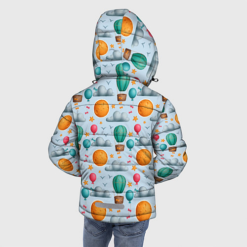 Зимняя куртка для мальчика Воздушные шары и луна / 3D-Светло-серый – фото 4