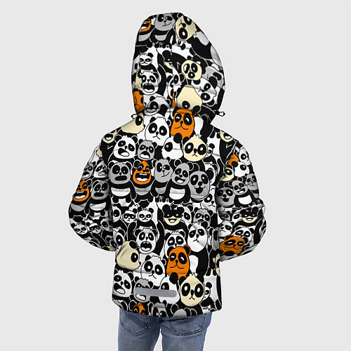 Зимняя куртка для мальчика Злобные панды / 3D-Светло-серый – фото 4