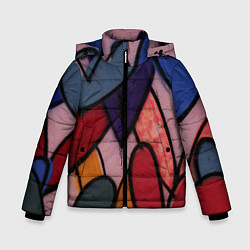 Куртка зимняя для мальчика Граффити сердца, цвет: 3D-черный