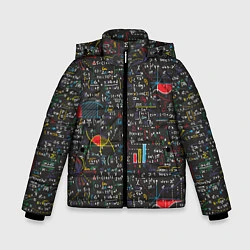 Куртка зимняя для мальчика Шпаргалка по математике с формулами, цвет: 3D-красный