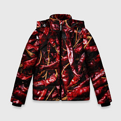 Куртка зимняя для мальчика Перчики чили, цвет: 3D-красный
