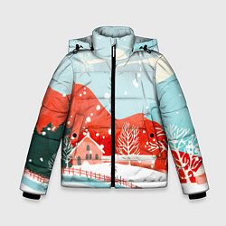 Зимняя куртка для мальчика Зимние новогодние горы