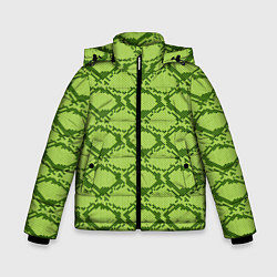 Куртка зимняя для мальчика Милитари змеиная кожа одноцветная, цвет: 3D-черный