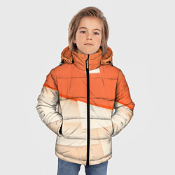 Куртка зимняя для мальчика Абстрактные геометрические оранжевые и светлые фиг, цвет: 3D-светло-серый — фото 2