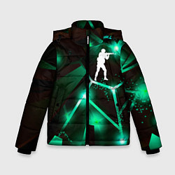 Куртка зимняя для мальчика Counter Strike разлом плит, цвет: 3D-черный