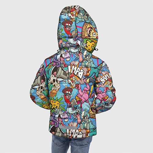 Зимняя куртка для мальчика Сумасшедший поп-арт / 3D-Светло-серый – фото 4