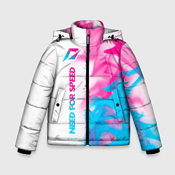 Зимняя куртка для мальчика Need for Speed neon gradient style: по-вертикали