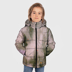 Куртка зимняя для мальчика Абстрактный туман и следы красок, цвет: 3D-красный — фото 2