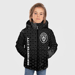 Куртка зимняя для мальчика Manchester City sport на темном фоне: надпись, сим, цвет: 3D-черный — фото 2